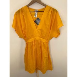 Studio Laperla Women's V Neck Dress Orange Size 44